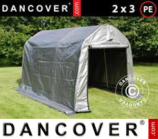 Portable garage PRO 2x3x2 m PE, with ground cover, Grey