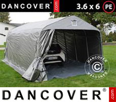Portable garage PRO 3.6x6.0x2.68 m PE, with ground cover, Grey