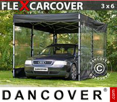 Portable garage Folding garage FleX Carcover, 3x6 m, Black