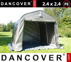 Portable garage PRO 2.4x2.4x2 m PE, with ground cover, Grey